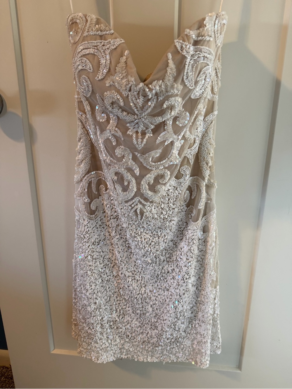 Scala Ivory-Beaded Mini Dress